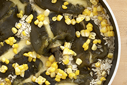 Stuffed Poblano Chiles in White Rice
