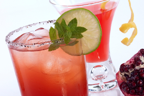 Pomegranate martini and Mojito - Most popular cocktails series