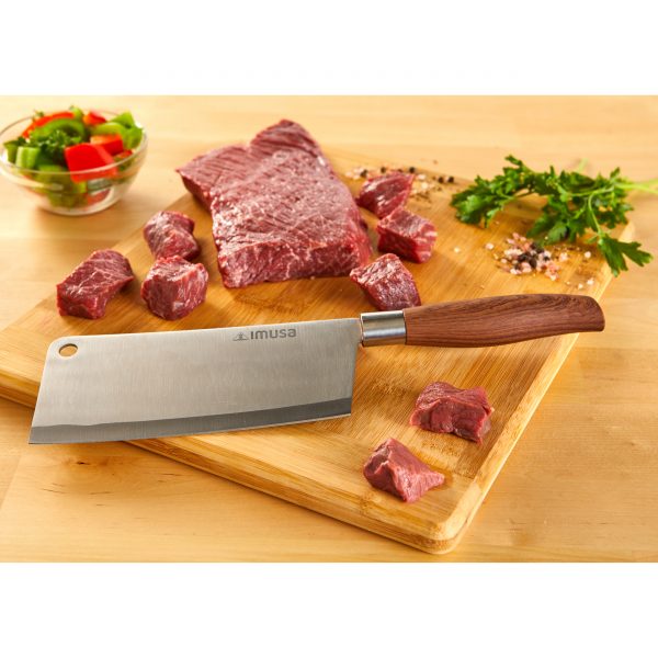 IMUSA Stainless Steel Cleaver with Woodlook Handle 5.5 inch