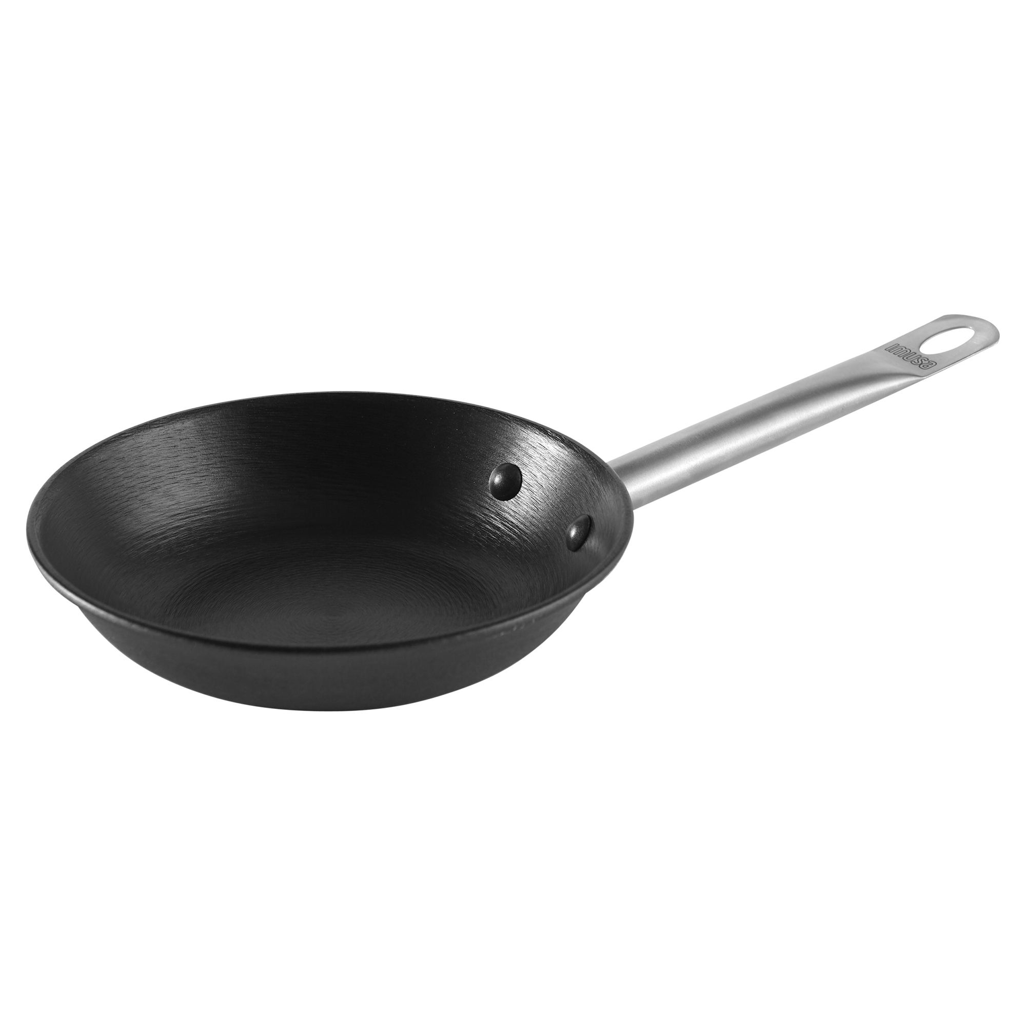 Imusa 9 Round Carbon Steel Comal with Metal Handles, Black