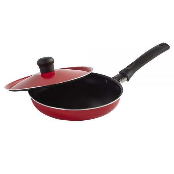 IMUSA Egg Pan with Lid 16 cm, Red/Orange/Black