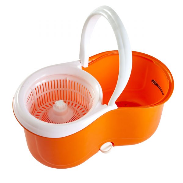 IMUSA Microfiber Spin Mop with Bucket, Orange