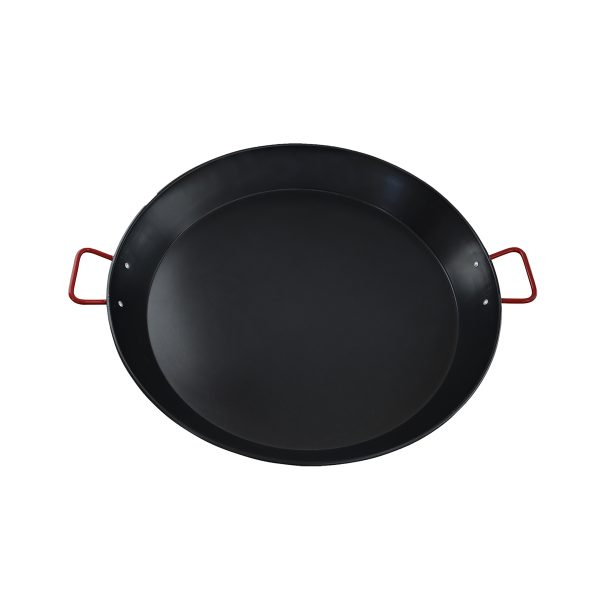 IMUSA 10" Carbon Steel Coated Coated Paella Pan with Red Handle