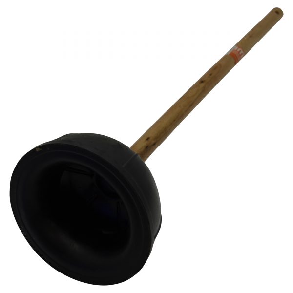 IMUSA Heavy Duty Rubber Plunger with Wood Handle, Black/Tan