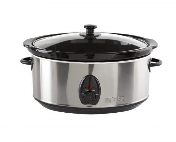 IMUSA Electric Stainless Steel Nonstick Slow Cooker 3.7 Quarts 200 Watts