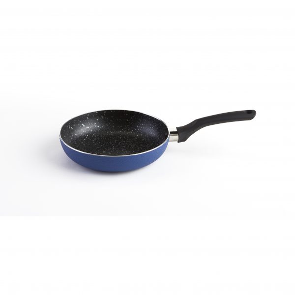 IMUSA Nonstick Speckled Blue Stone Finish Saute Pan with Soft Touch Handle 8 Inch, Blue