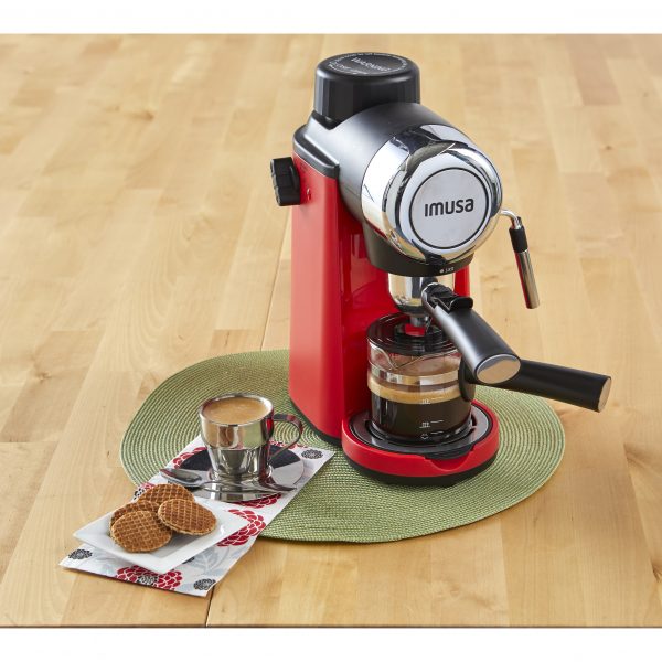 IMUSA Electric Espresso/Cappuccino Maker 4 Cup 800 W, Red