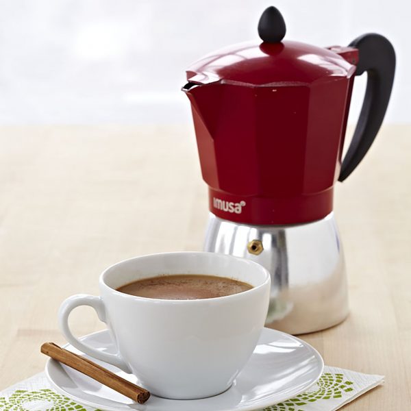 IMUSA Aluminum Coffeemaker 6 Cup, Red