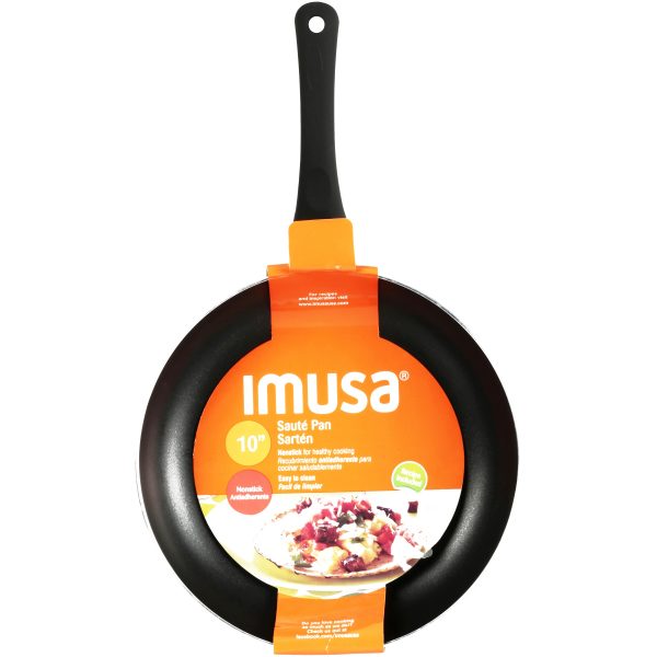 IMUSA Nonstick Saute Pan with Soft Touch Handle 10 Inch, Charcoal