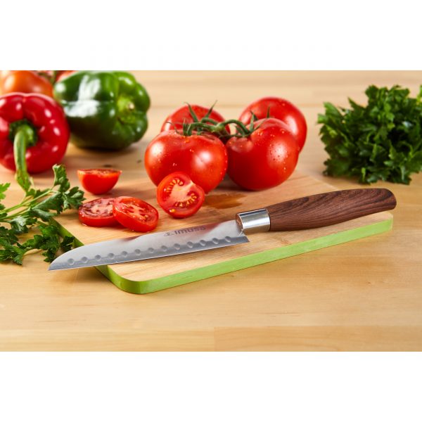 IMUSA Stainless Steel Santoku Knife with Woodlook Handle 6 inch