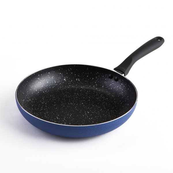 IMUSA Nonstick Speckled Blue Stone Finish Saute Pan with Soft Touch Handle 10 Inch, Blue