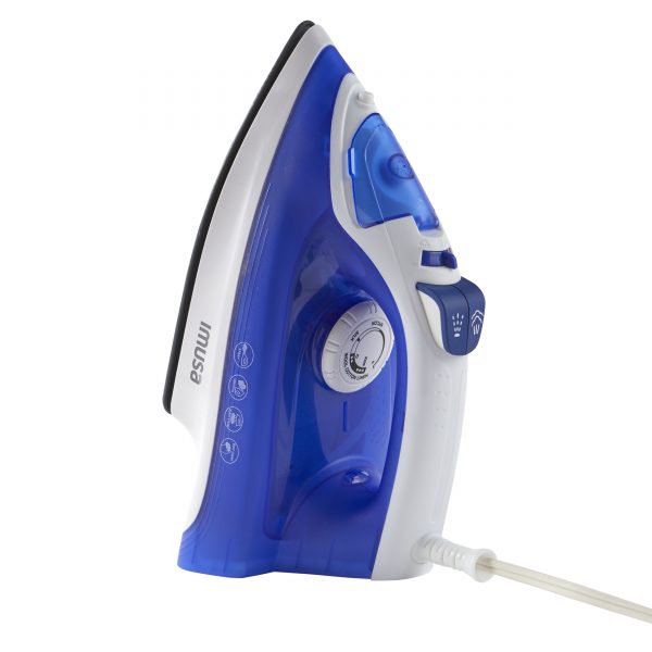 IMUSA Steam Iron with Ceramic Soleplate, Blue/White