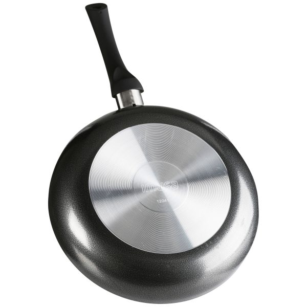 IMUSA Nonstick Saute Pan with Soft Touch Handle 12 Inch, Charcoal
