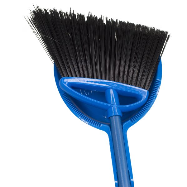 IMUSA X-Large Blue Angled Broom w/ Dustpan Set, Blue