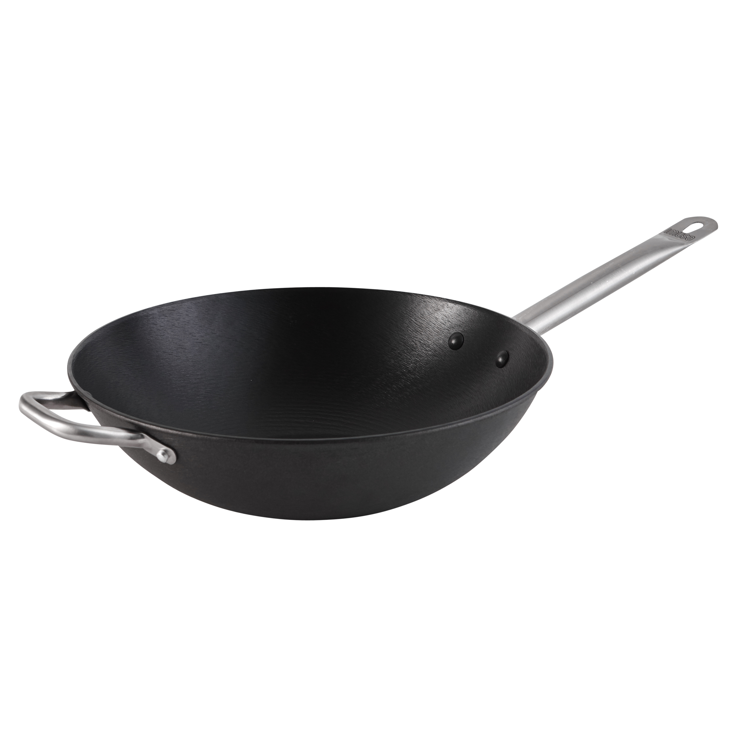Imusa Usa 14"Carbon Steel Round Black Comal With Metal Handles 