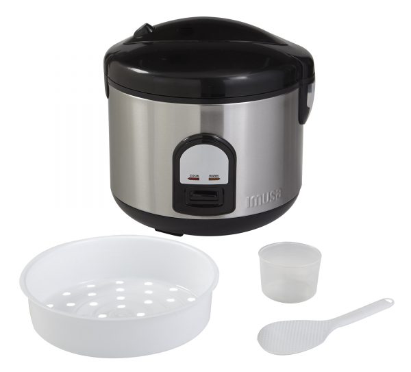 IMUSA Electric Stainless Steel Nonstick Deluxe Rice Cooker 10 Cup 700 Watts