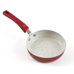 IMUSA Ceramic Nonstick Speckled Saute Pan with Soft Touch Handle 8 Inch, Ruby Red
