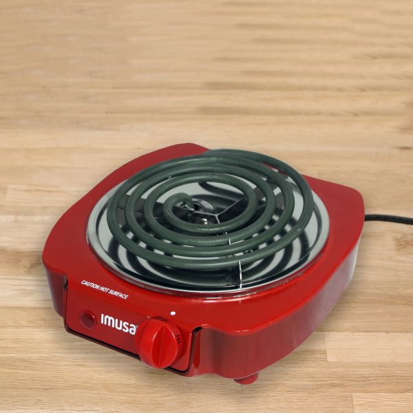 IMUSA Electric Single Burner 1100 Watts, Red