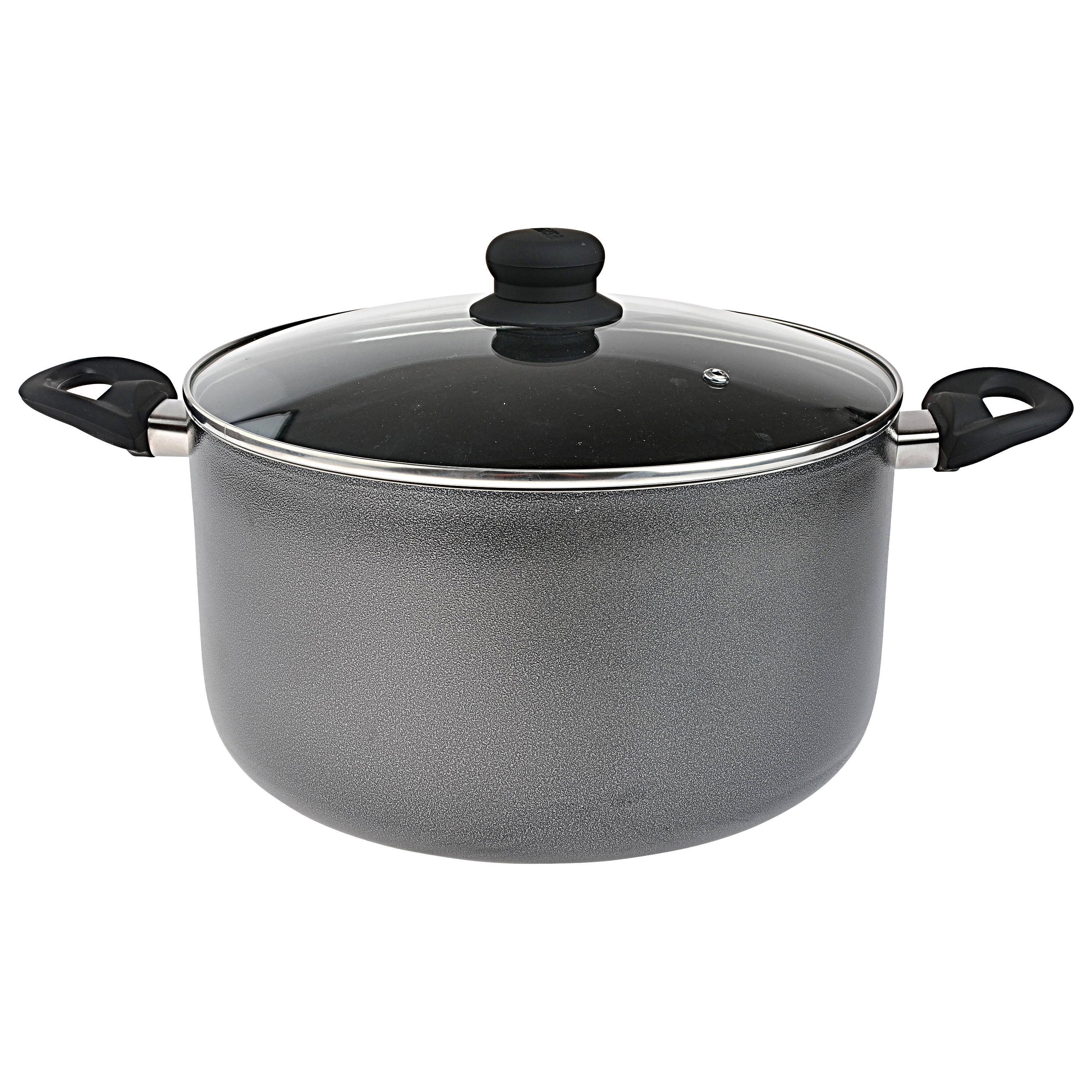 IMUSA IMUSA PTFE Nonstick Dutch Oven with Glass Lid 10 Quart, Charcoal -  IMUSA