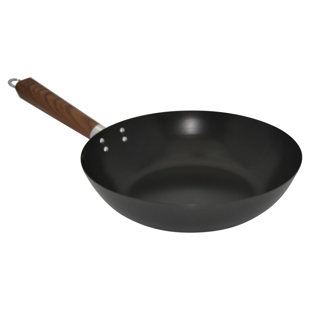 IMUSA IMUSA 4 Piece Carbon Steel Coated Wok with Soft Touch 