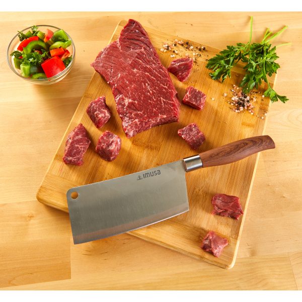 IMUSA Stainless Steel Cleaver with Woodlook Handle 5.5 inch