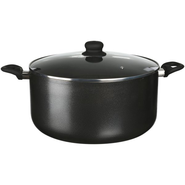 IMUSA Nonstick Dutch Oven with Glass Lid 12.7 Quart, Charcoal