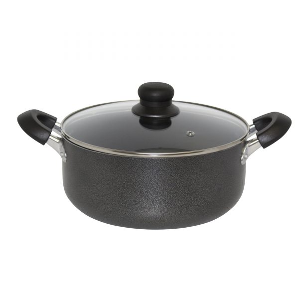 IMUSA Nonstick Hammered Dutch Oven with Glass Lid 4.8 Quart