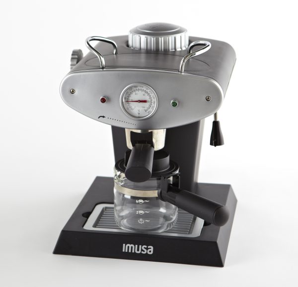 IMUSA Electric Gourmet Espresso/Cappuccino Maker 4 Cup 800 Watts, Grey