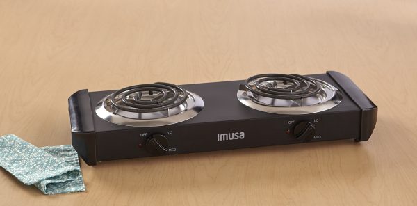 IMUSA Electric Double Burner 1750 Watts, Black