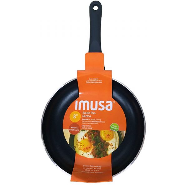 IMUSA Nonstick Saute Pan with Soft Touch Handle 8 Inch, Black