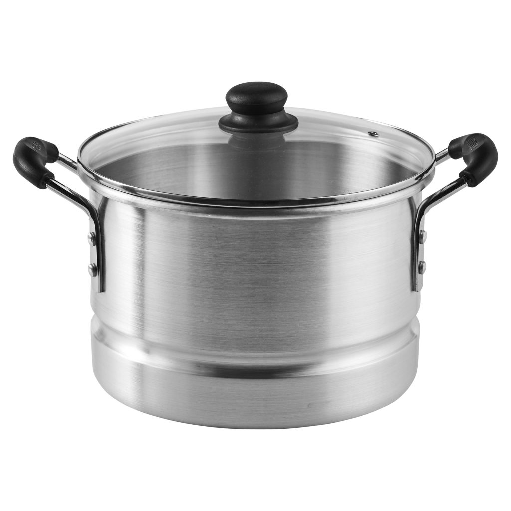 IMUSA IMUSA Aluminum Steamer with Glass Lid 10 Quart, Silver 