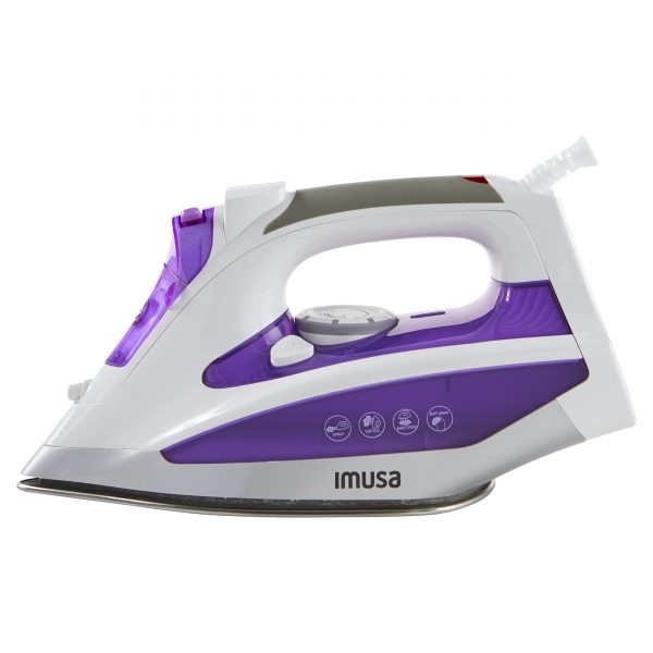 IMUSA Steam Iron with Stainless Steel Soleplate, Purple/White