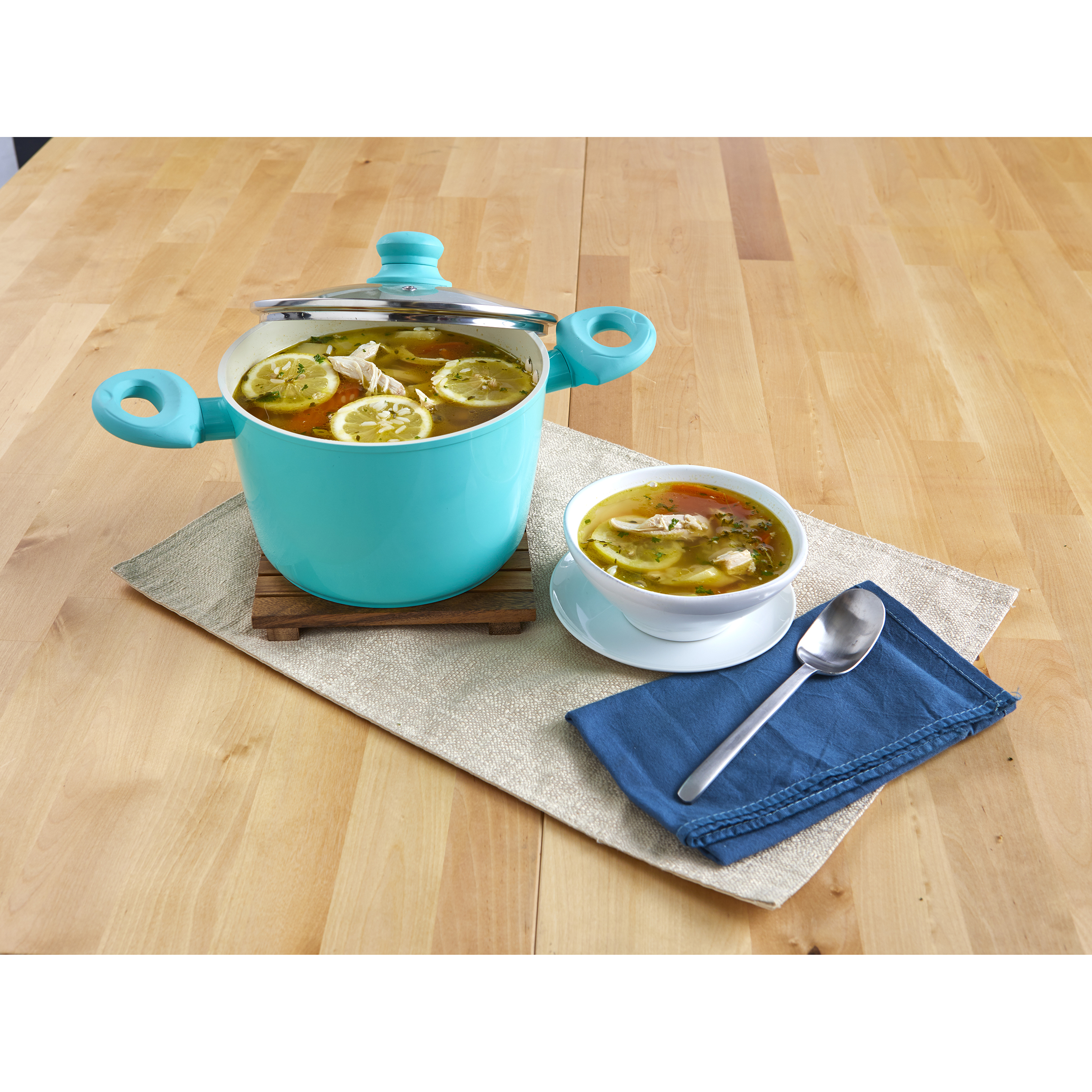 IMUSA IMUSA Stock Pot with Glass Lid and Soft Touch Handle 12