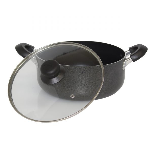 IMUSA Nonstick Hammered Dutch Oven with Glass Lid 4.8 Quart