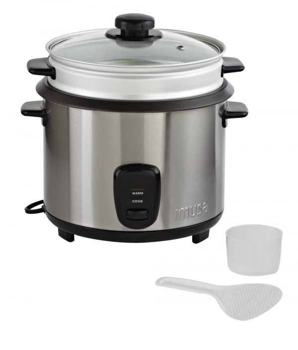 IMUSA Electric Stainless Steel Nonstick Rice Cooker 10 Cup 700 Watts