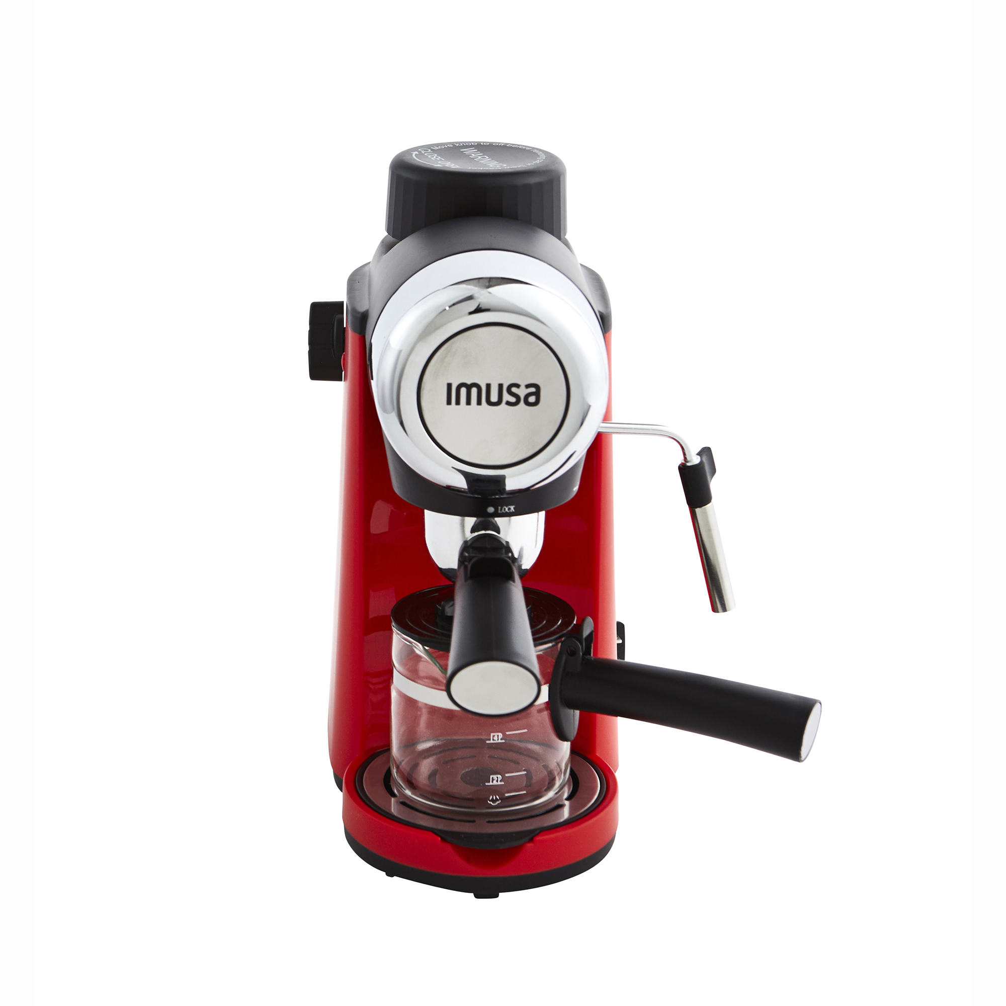 IMUSA IMUSA Electric Espresso/Cappuccino Maker 4 Cup 800 W, Red - IMUSA
