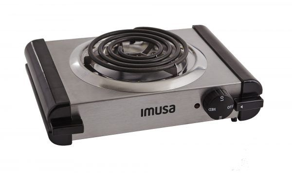 IMUSA Electric Stainless Steel Single Burner 1100 Watts, Silver