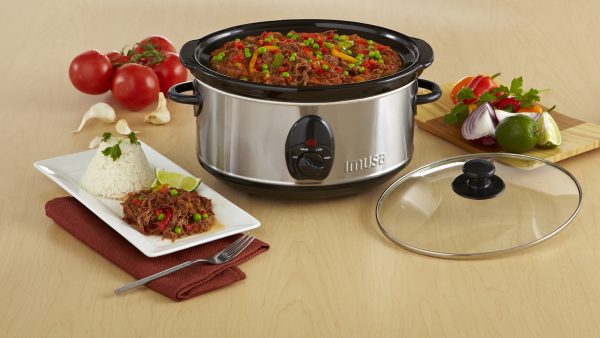 IMUSA Electric Stainless Steel Nonstick Slow Cooker 3.7 Quarts 200 Watts