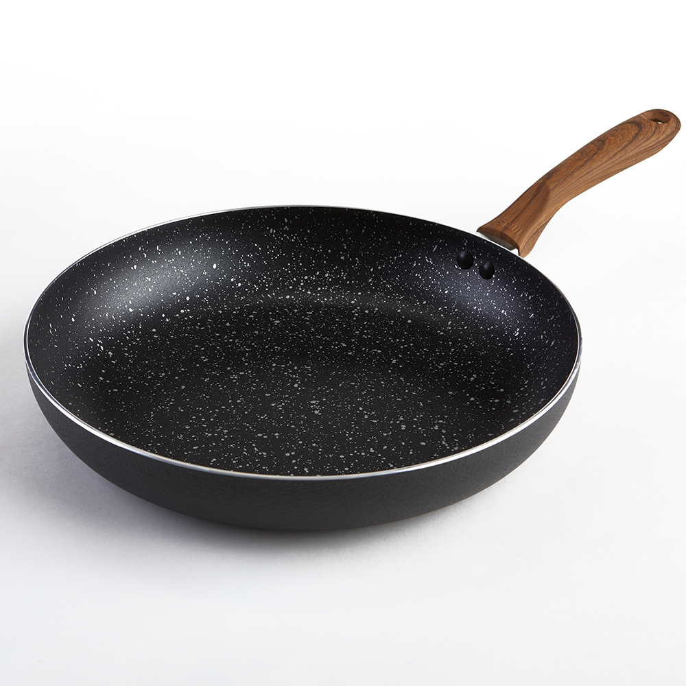 IMUSA IMUSA PTFE Nonstick Speckled Black Stone Finish Saute Pan with  Woodlook Handle 9.5 Inch, Black - IMUSA