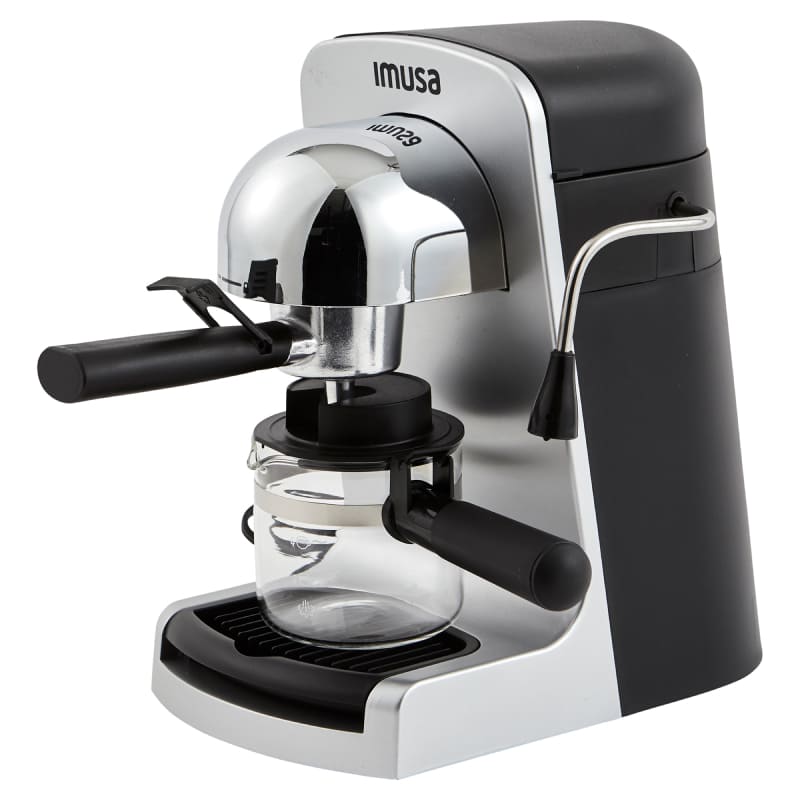 IMUSA Electric Bistro Espresso/Cappuccino Maker 4 Cup 800 Watts, Grey